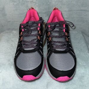 Asics Black and Pink Athletic Shoes with Breathable Mesh - Women’s Size 11